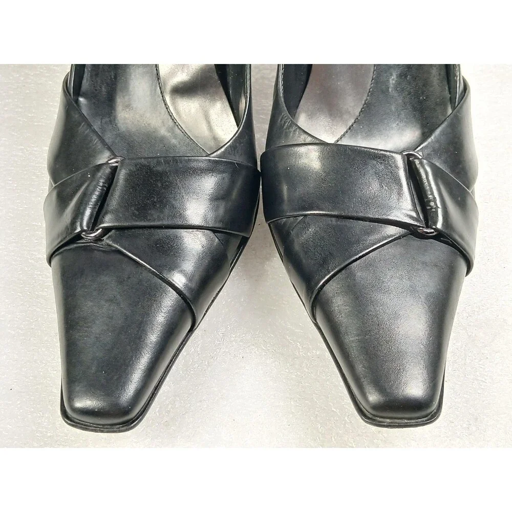 Antonio Melani Vero Cuoio Black Leather Heels – Size 8.5 – 4